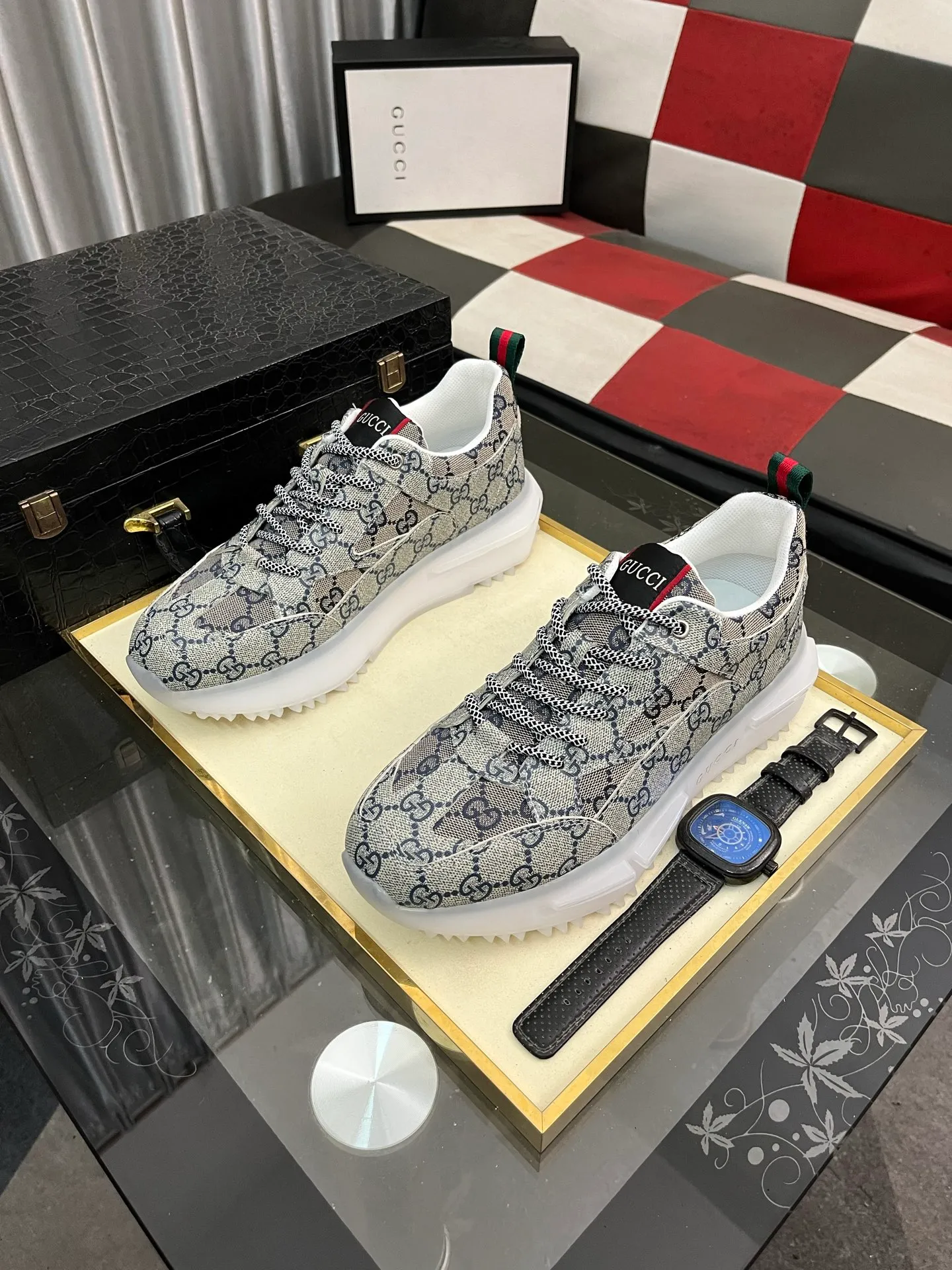 Men's Men's Shoes 💰458⌚️⌚️《GUCCI》The latest hot-selling casual shoes, top brand [seduce] luxury~purchase, top~quality. Products sold at the counter [strong] Original embossed calfskin fabric ➕ Comfortable sheepskin lining, code number: 38-443️⃣colors available